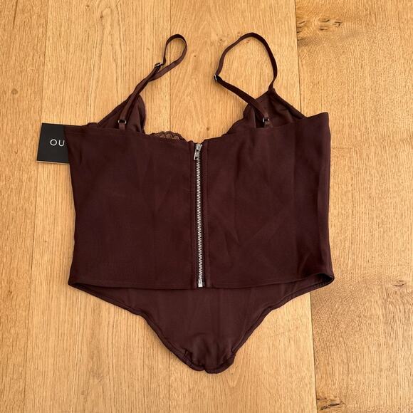 Outcast Corset Top Nathalie Size M Mauve Brown - Picture 3 of 4